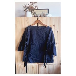 Banana Republic Navy Blue Dress Shirt Bow Sleeves - Size M